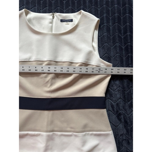 TOMMY HILFIGER Womens Multicolor Round Neck BackZip Midi Slip Dress Sz‎ 14 - Picture 6 of 9